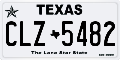 TX license plate CLZ5482