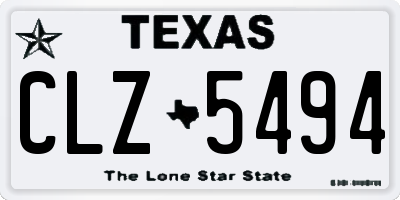 TX license plate CLZ5494