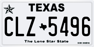 TX license plate CLZ5496