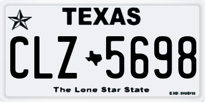 TX license plate CLZ5698