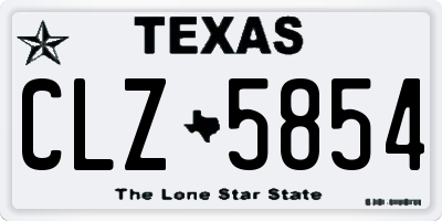 TX license plate CLZ5854