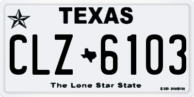 TX license plate CLZ6103