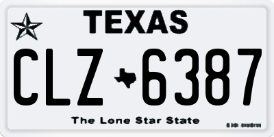 TX license plate CLZ6387