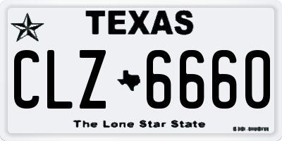 TX license plate CLZ6660
