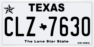 TX license plate CLZ7630