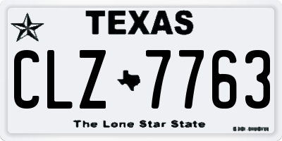 TX license plate CLZ7763