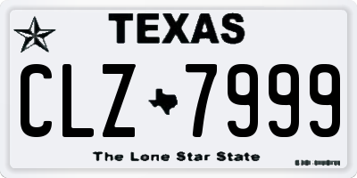 TX license plate CLZ7999