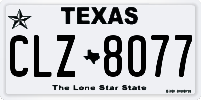 TX license plate CLZ8077
