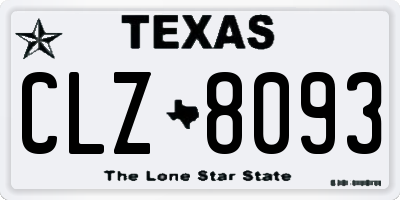 TX license plate CLZ8093