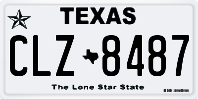 TX license plate CLZ8487