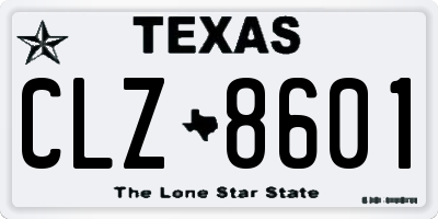TX license plate CLZ8601