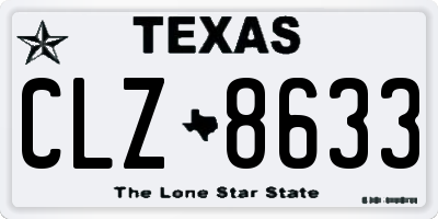 TX license plate CLZ8633