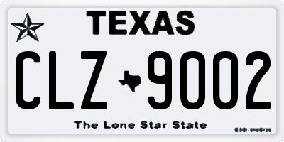 TX license plate CLZ9002