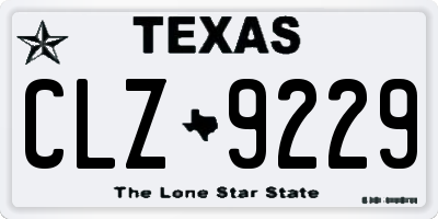 TX license plate CLZ9229