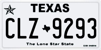TX license plate CLZ9293