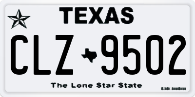 TX license plate CLZ9502