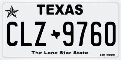 TX license plate CLZ9760