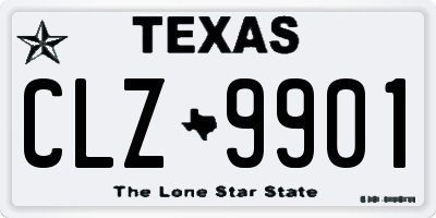 TX license plate CLZ9901