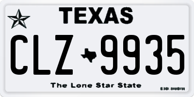 TX license plate CLZ9935