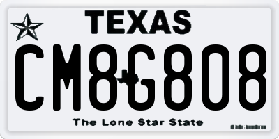 TX license plate CM8G808