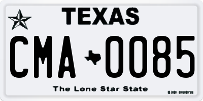 TX license plate CMA0085