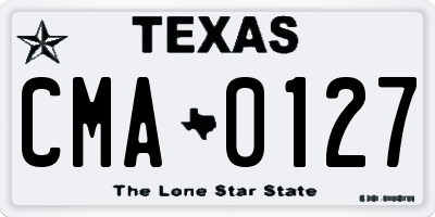 TX license plate CMA0127