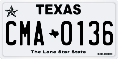 TX license plate CMA0136