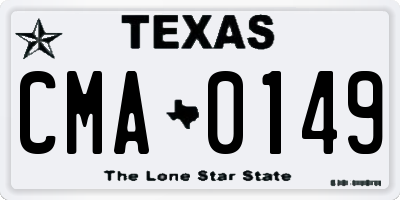 TX license plate CMA0149