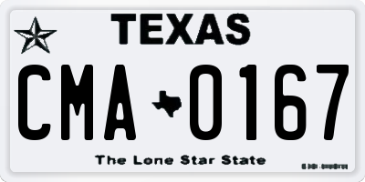 TX license plate CMA0167