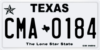 TX license plate CMA0184