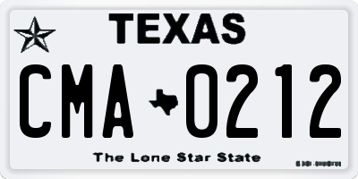 TX license plate CMA0212