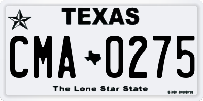 TX license plate CMA0275
