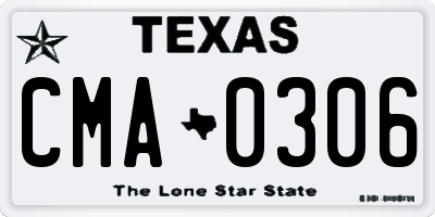 TX license plate CMA0306
