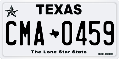 TX license plate CMA0459