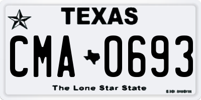 TX license plate CMA0693