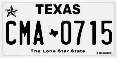 TX license plate CMA0715