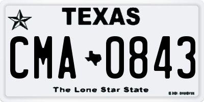 TX license plate CMA0843
