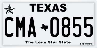 TX license plate CMA0855