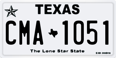 TX license plate CMA1051