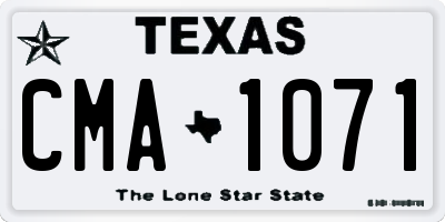 TX license plate CMA1071