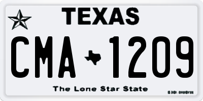 TX license plate CMA1209