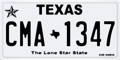 TX license plate CMA1347