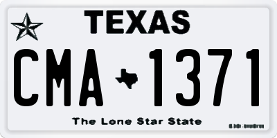 TX license plate CMA1371