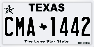 TX license plate CMA1442