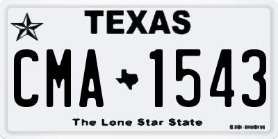TX license plate CMA1543
