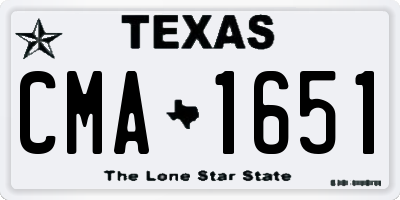 TX license plate CMA1651