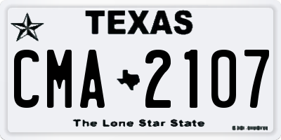 TX license plate CMA2107