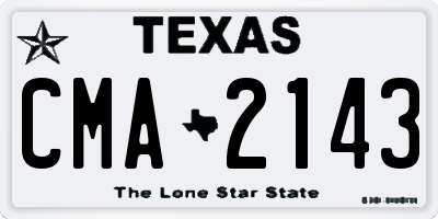TX license plate CMA2143