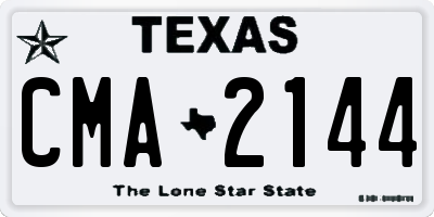 TX license plate CMA2144