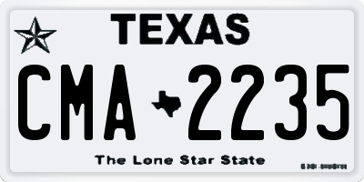 TX license plate CMA2235